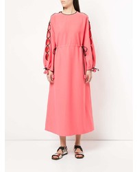 Vestito longuette ricamato rosa di Huishan Zhang