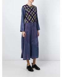 Vestito longuette scozzese melanzana scuro di Yohji Yamamoto Vintage