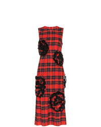 Vestito longuette scozzese rosso di Simone Rocha