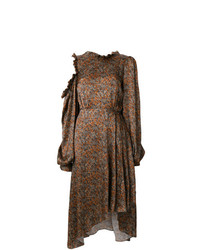 Vestito longuette stampato marrone di Magda Butrym