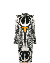 Vestito longuette stampato nero e bianco di Alexander McQueen