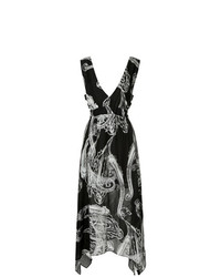 Vestito longuette stampato nero e bianco di Manning Cartell