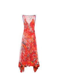 Vestito longuette stampato rosso di Dvf Diane Von Furstenberg