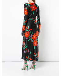 Vestito lungo a fiori nero di Dvf Diane Von Furstenberg