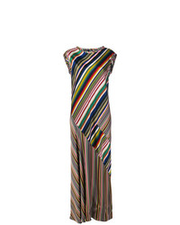 Vestito lungo a righe verticali multicolore di Aspesi