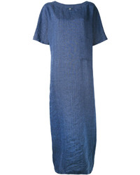 Vestito lungo di lino blu di Eleventy