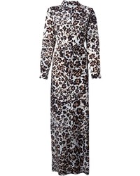 Vestito lungo leopardato nero e bianco di Diane von Furstenberg
