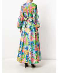 Vestito lungo stampato multicolore di Great Unknown Vintage