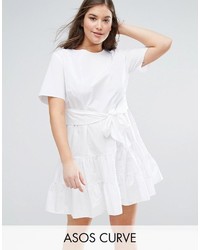 Vestito scampanato bianco di Asos