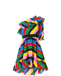 Vestito svasato a righe orizzontali multicolore di Philosophy di Lorenzo Serafini