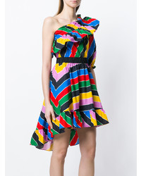 Vestito svasato a righe orizzontali multicolore di Philosophy di Lorenzo Serafini