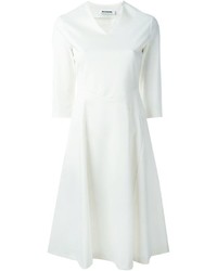 Vestito svasato bianco di Jil Sander