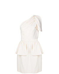 Vestito svasato con volant bianco di Yves Saint Laurent Vintage