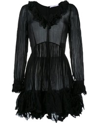 Vestito svasato con volant nero di Givenchy