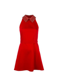 Vestito svasato decorato rosso