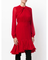 Vestito svasato di seta rosso di Giambattista Valli