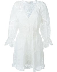 Vestito svasato ricamato bianco di Chloé