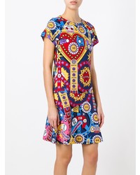 Vestito svasato stampato multicolore di Love Moschino