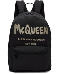 Zaino di tela nero di Alexander McQueen