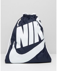 Zaino di tela stampato blu scuro di Nike