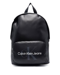 Zaino in pelle stampato nero di Calvin Klein Jeans