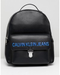 Zaino in pelle stampato nero di Calvin Klein