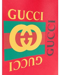 Zaino in pelle stampato rosso di Gucci