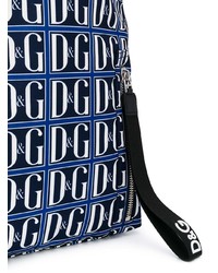 Zaino stampato blu scuro di Dolce & Gabbana
