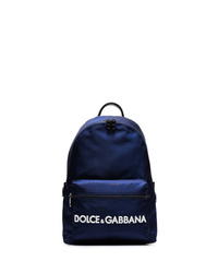 Zaino stampato blu scuro di Dolce & Gabbana