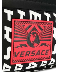 Zaino stampato nero e bianco di Versace