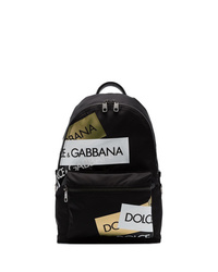 Zaino stampato nero di Dolce & Gabbana