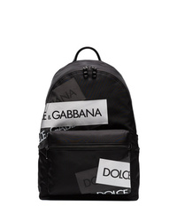 Zaino stampato nero di Dolce & Gabbana